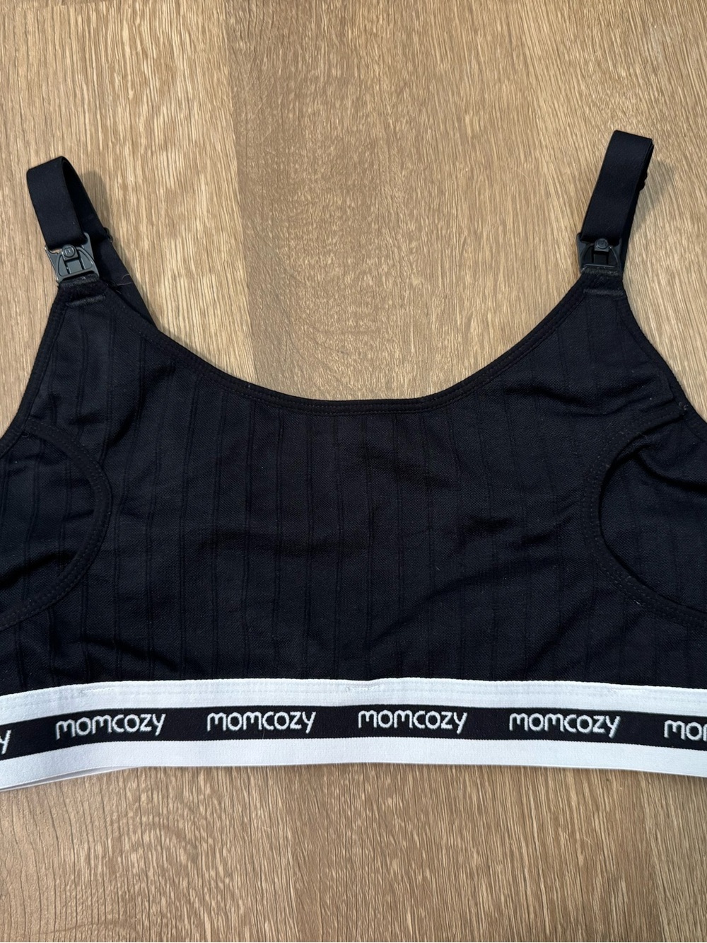 Momcozy Nursing Pumping Bra Black White Size Large